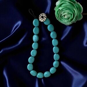 CHAPS Collar Necklace Faux Blue Turquoise Chunky Statement Beads 17"